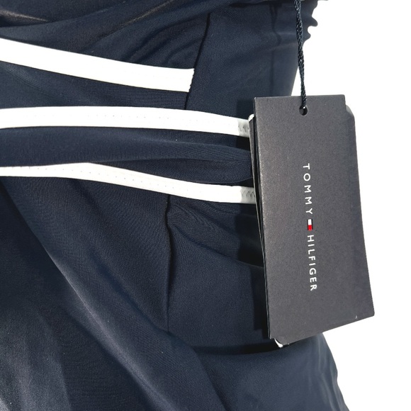 NEW w/Tags Tommy Hilfiger Tankini Swim Top Women's Medium Navy Blue Stretch Belt - Picture 8 of 13